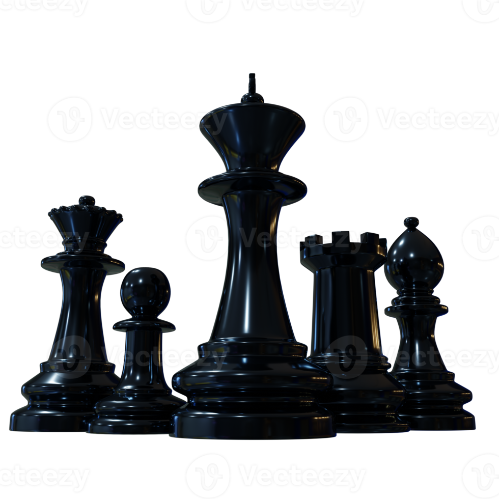composição de xadrez 3d renderização png