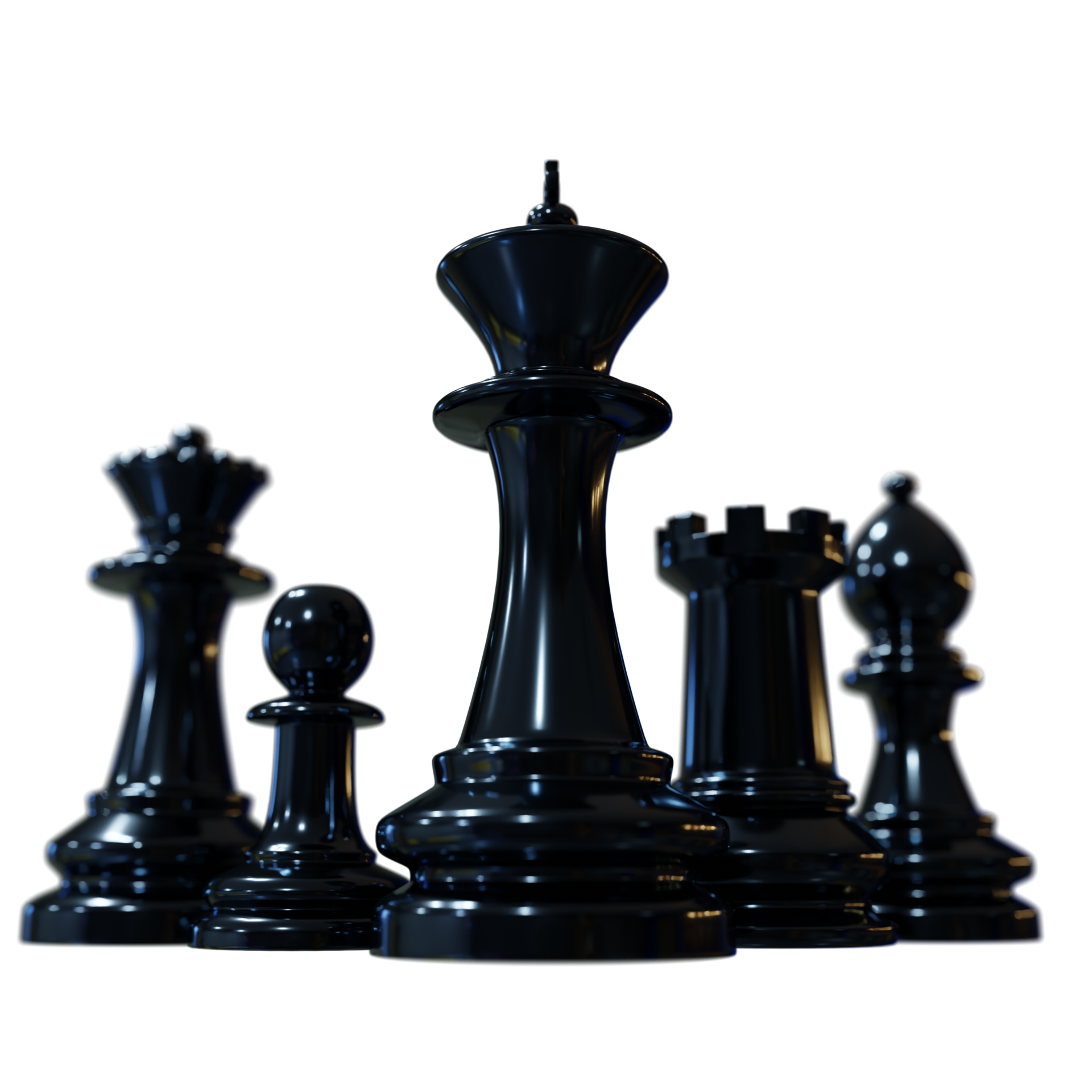 Um jogo de xadrez chega ao fim. o rei está em xeque-mate. renderização  tridimensional