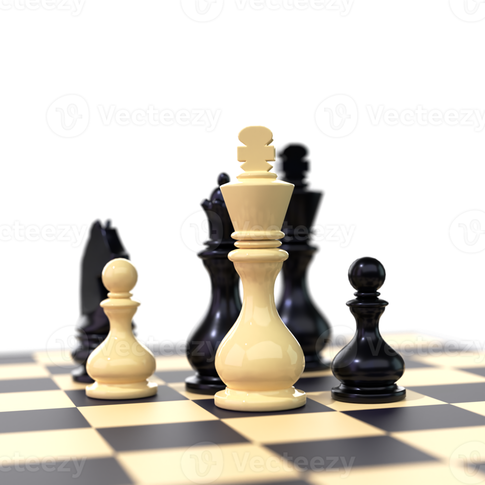 composition d'échecs rendu 3d png