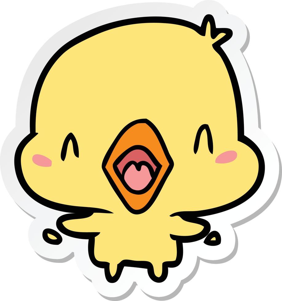sticker of a cartoon happy bird vector