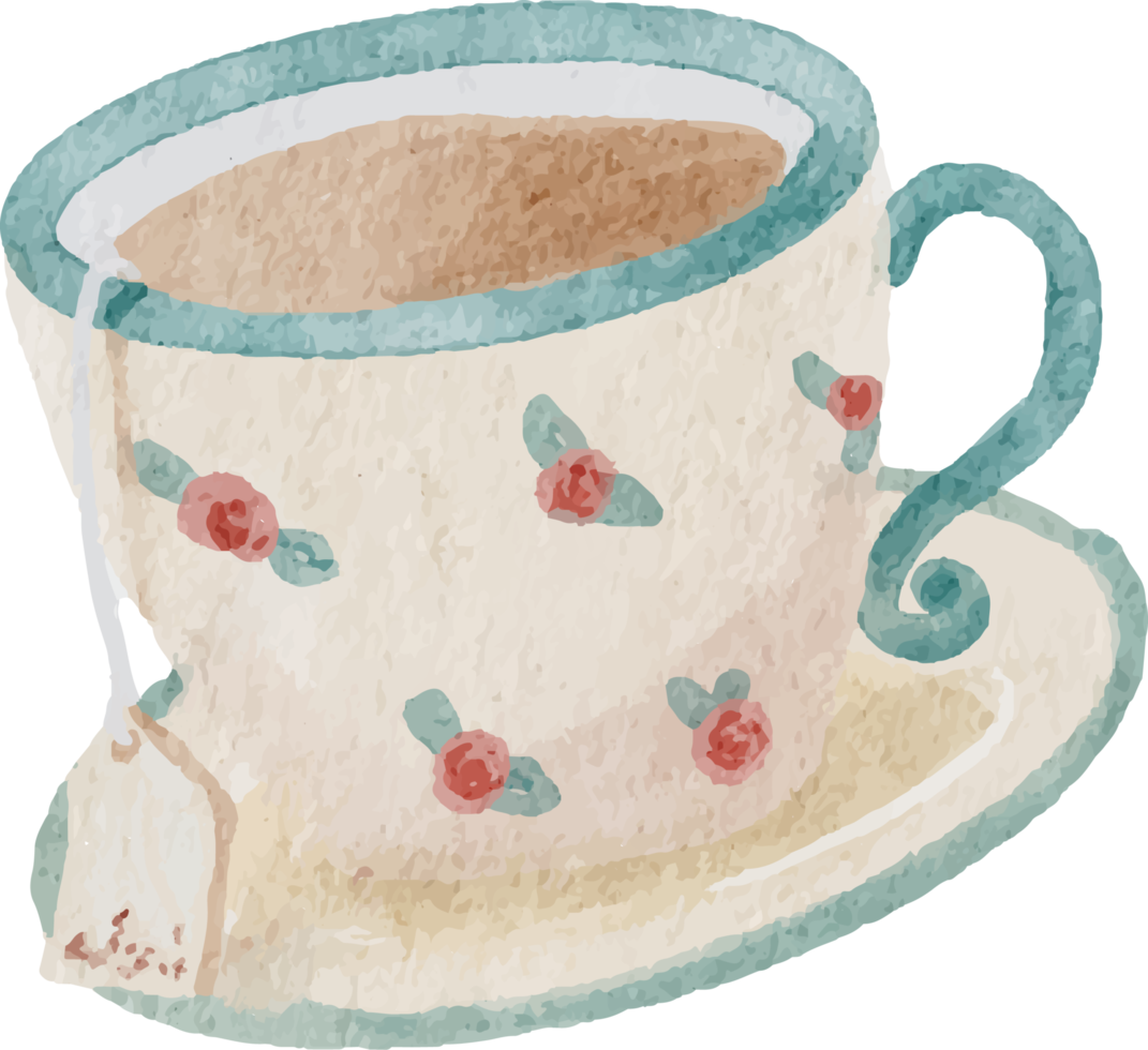 watercolor coffee and beverage elements png