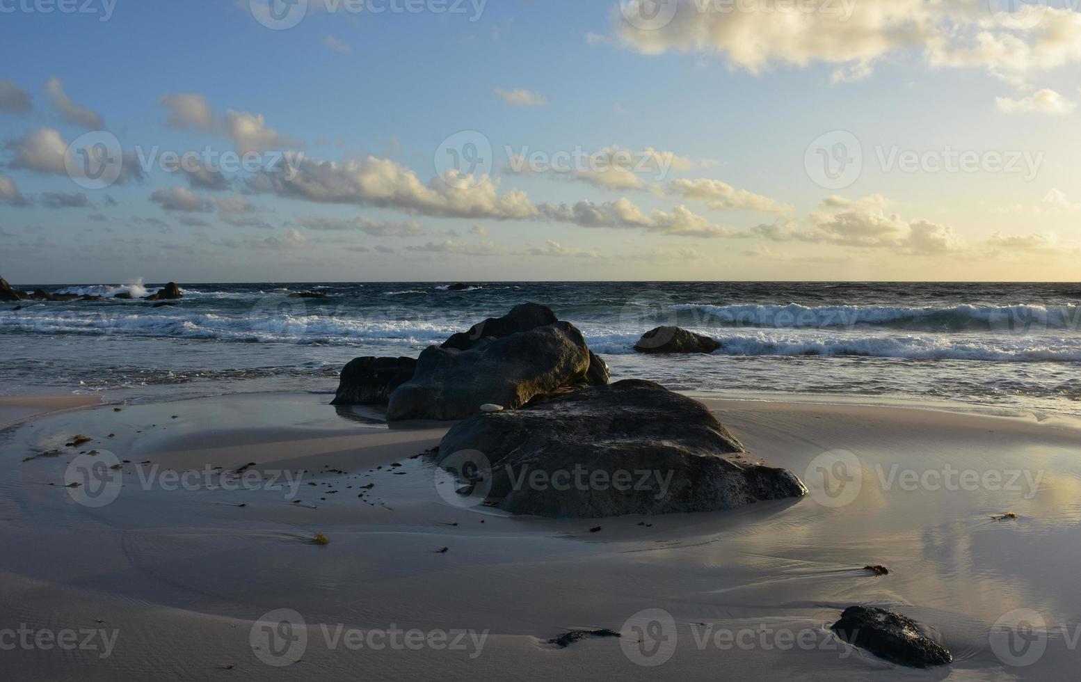 Pretty Seascape with Clouds Over the Ocean in Aruba photo