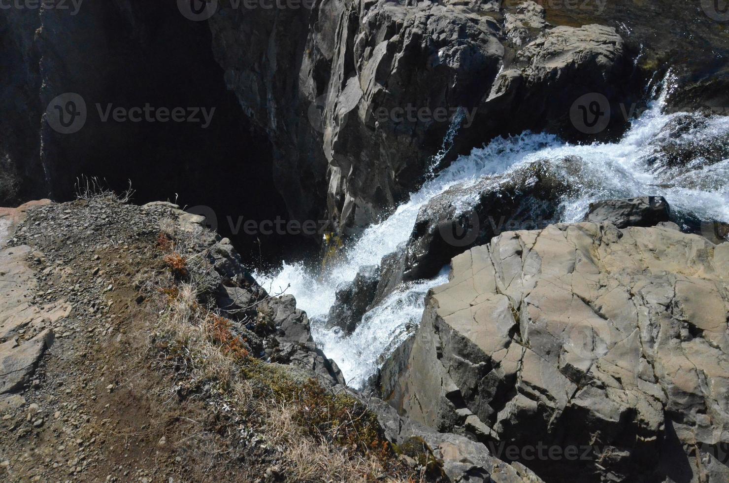 Stunning shot of a water fall in Iceland photo