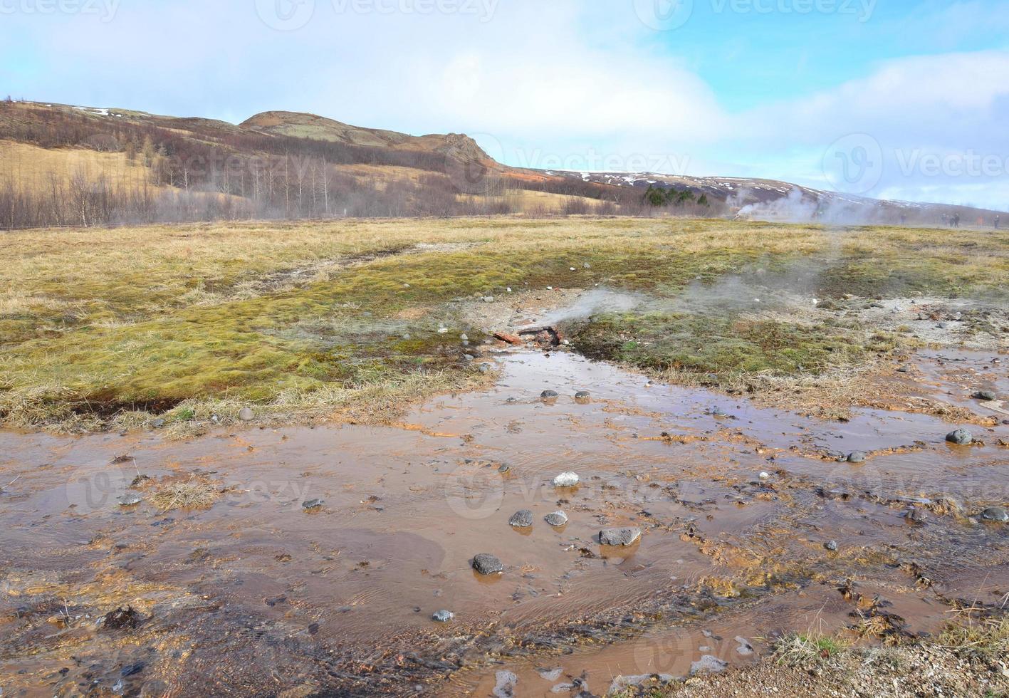 Nature view of the landscape in Haukadalur in Iceland photo