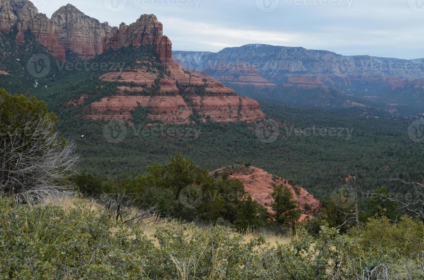 View Down into a Valley in Sedona Arizona photo