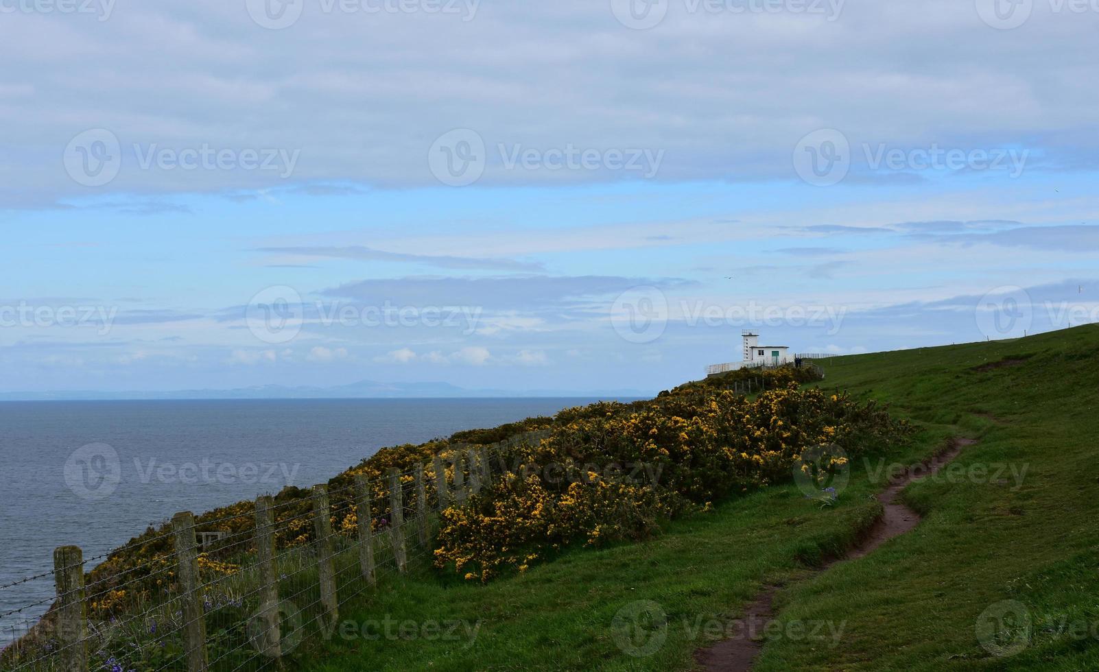 impresionantes vistas panorámicas de la costa de st bees en inglaterra foto