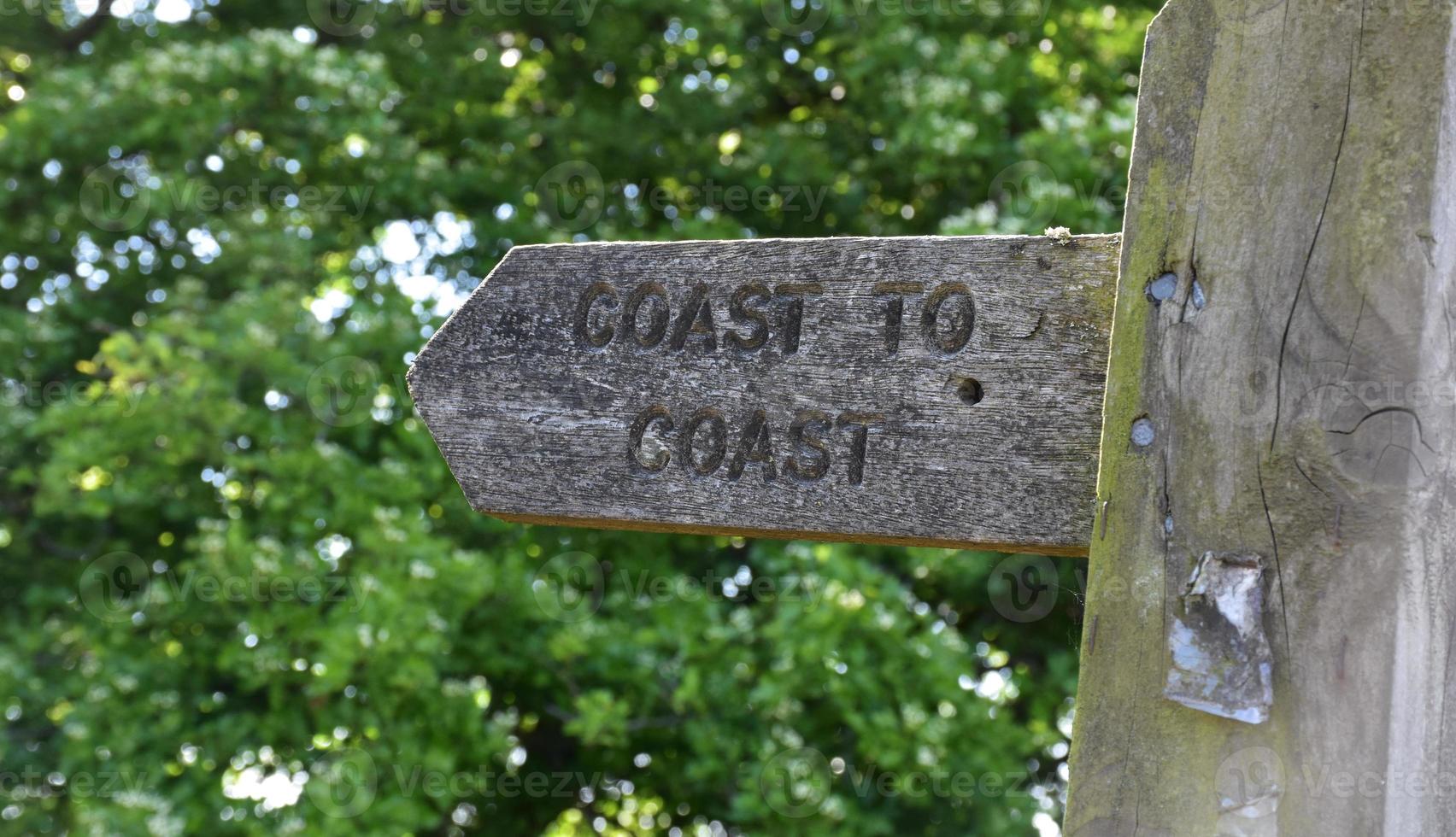 Wooden Coast to Coast Sign for Walkers photo