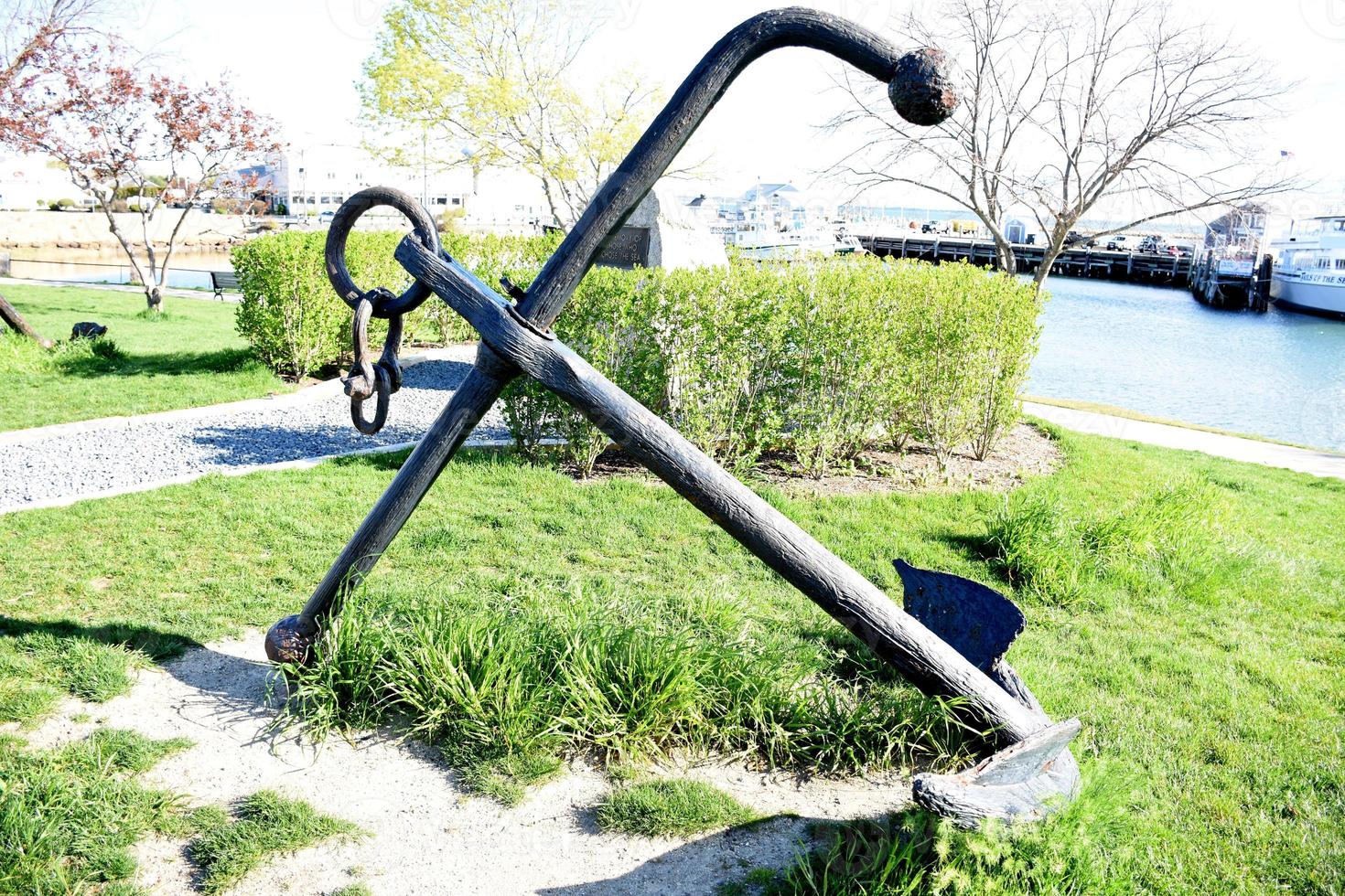 Very Large Rusted Anchor in Plymouth Harbor photo