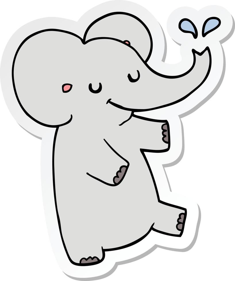 pegatina de un elefante bailando de dibujos animados vector