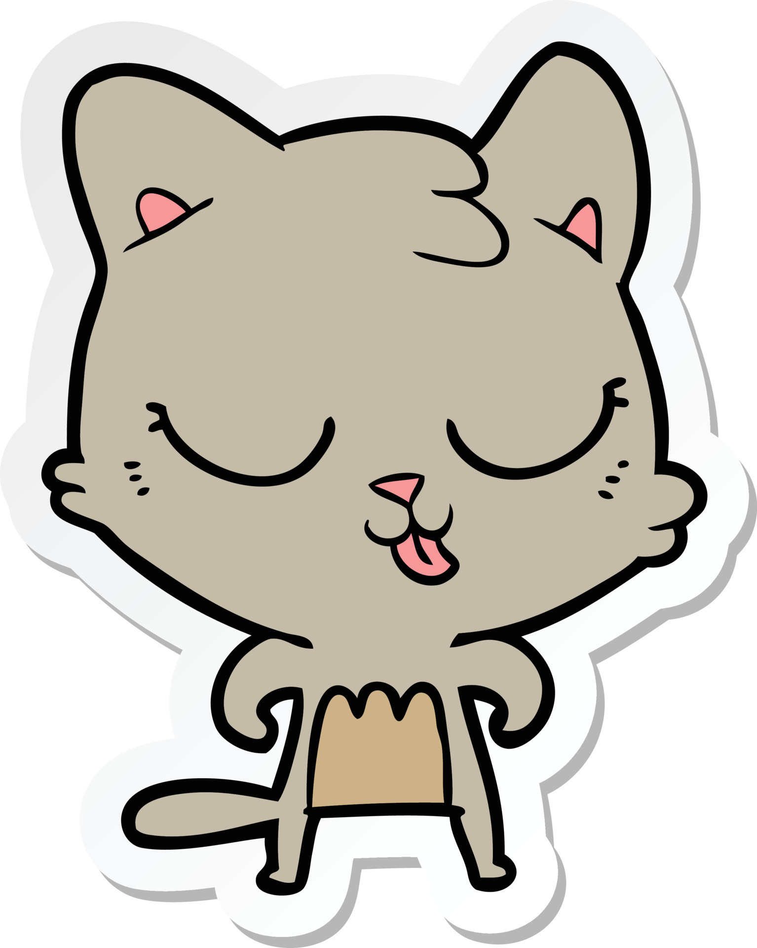 sticker of a cartoon cat 9596422 Vector Art at Vecteezy