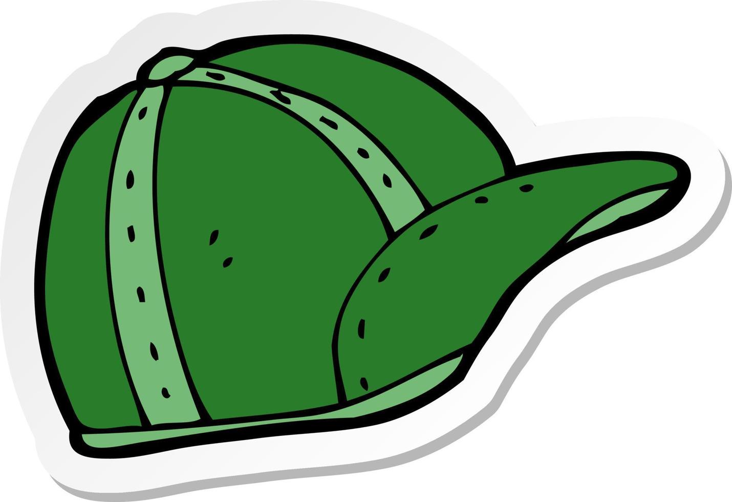 sticker of a cartoon old school cap vector