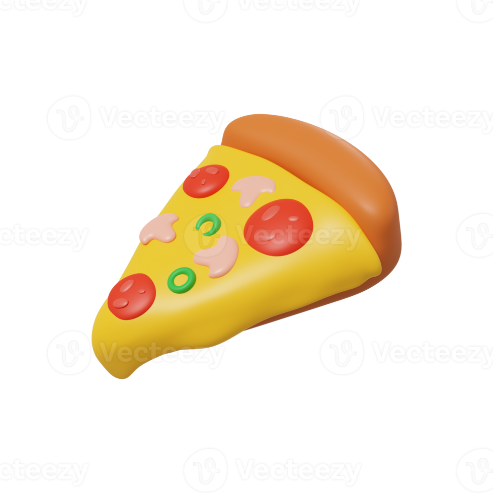 3d illustration of pizza slice icon png