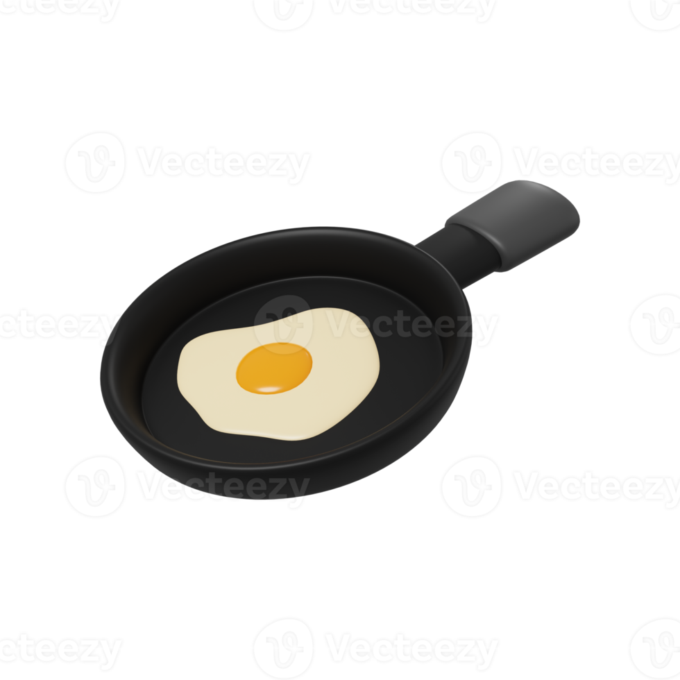 3d illustration of fried egg icon png