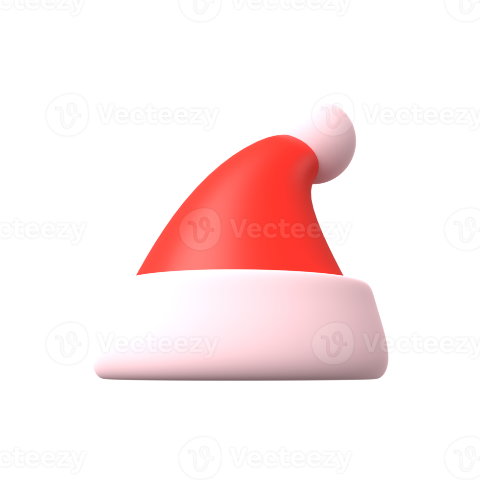 Ilustración 3D de gorro de Papá Noel png