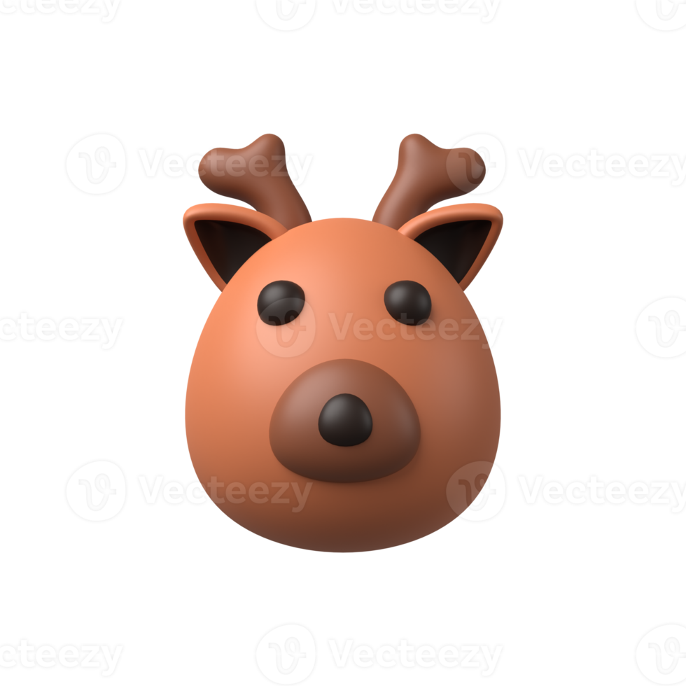 3d illustration of deer head png