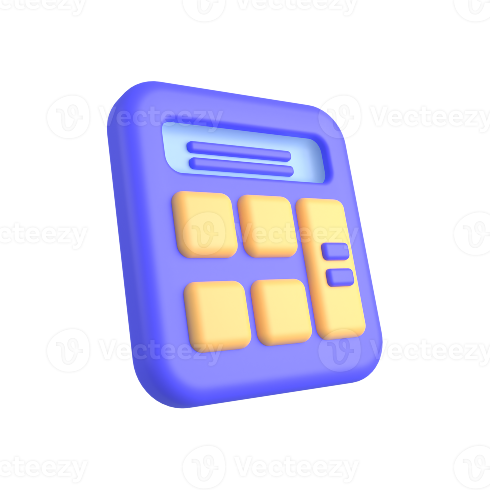 3d illustration of calculator png