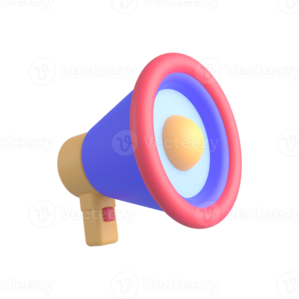 3d illustration of megaphone png