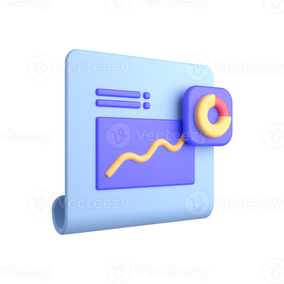 3d illustration of statistical report png