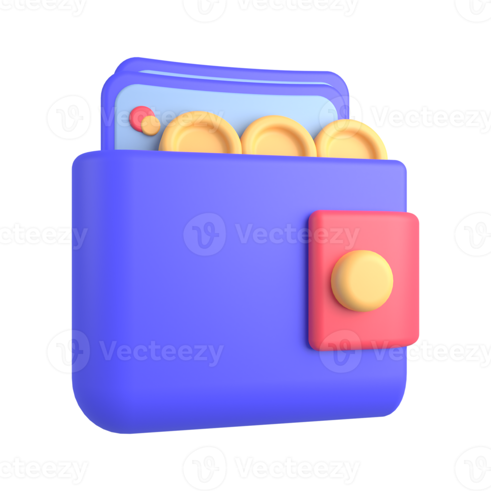 3d illustration of wallet icon png