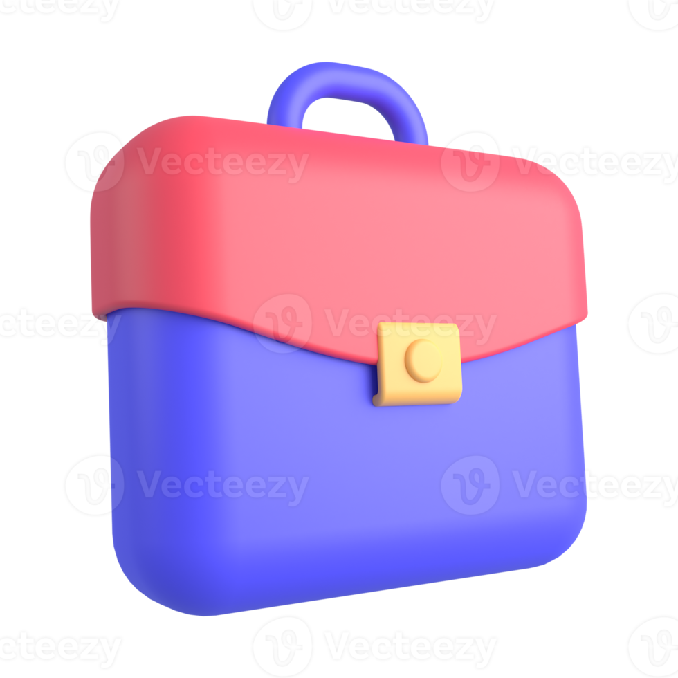 Ilustración 3d del icono de maletín png