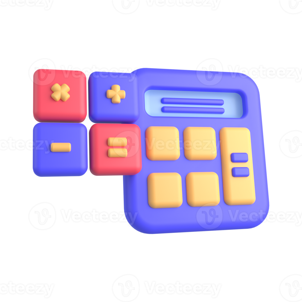 illustrazione 3d dell'icona della calcolatrice png