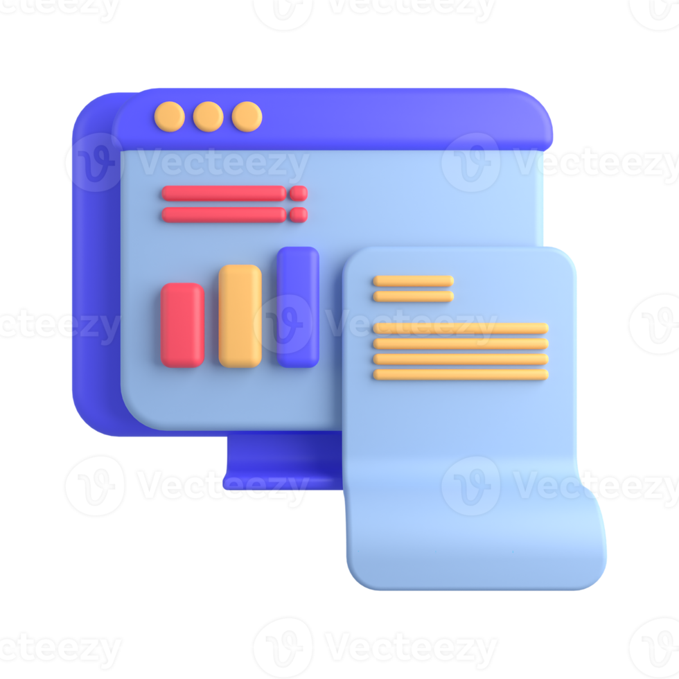 3d illustratie van analyse online icon png