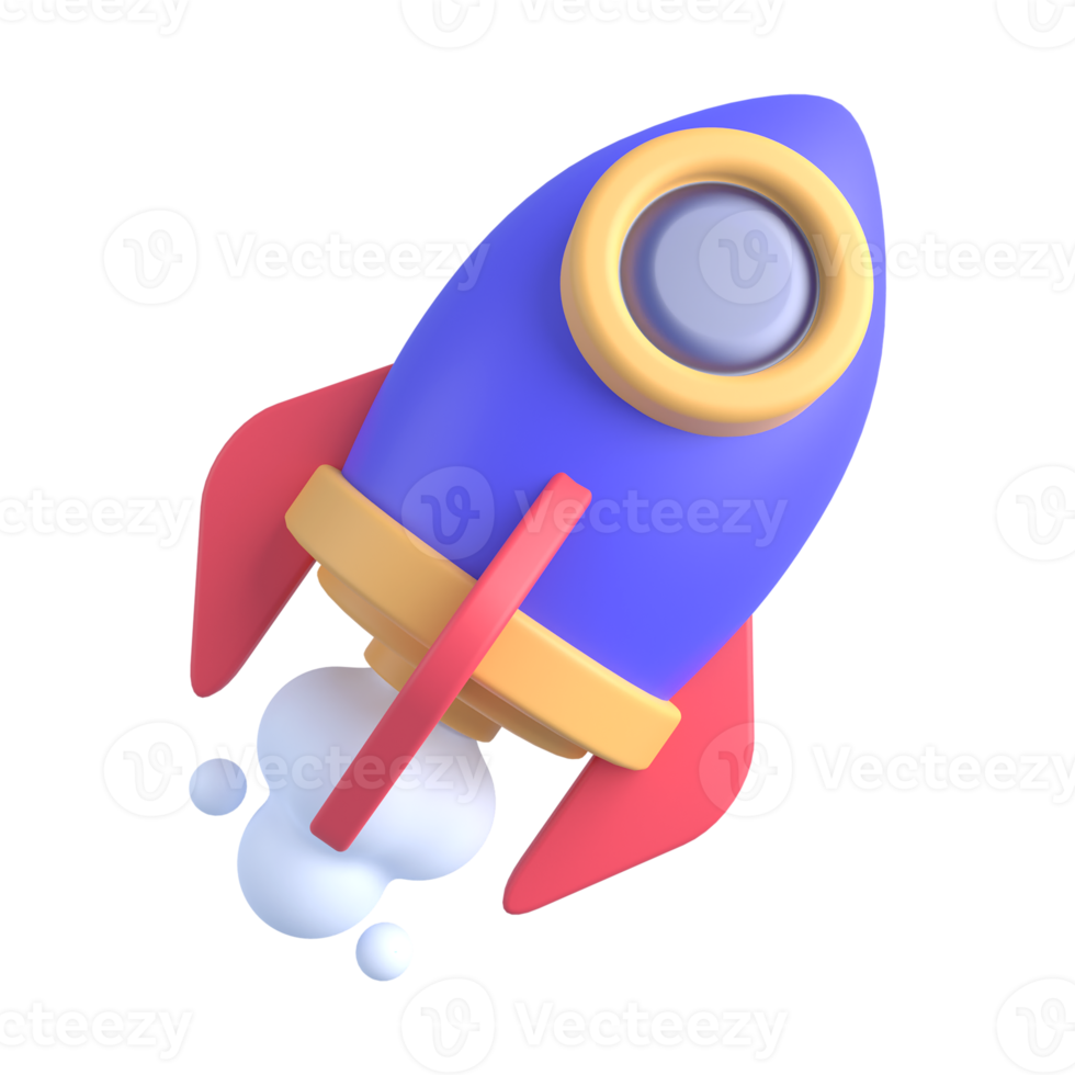 3d illustration of rocket png