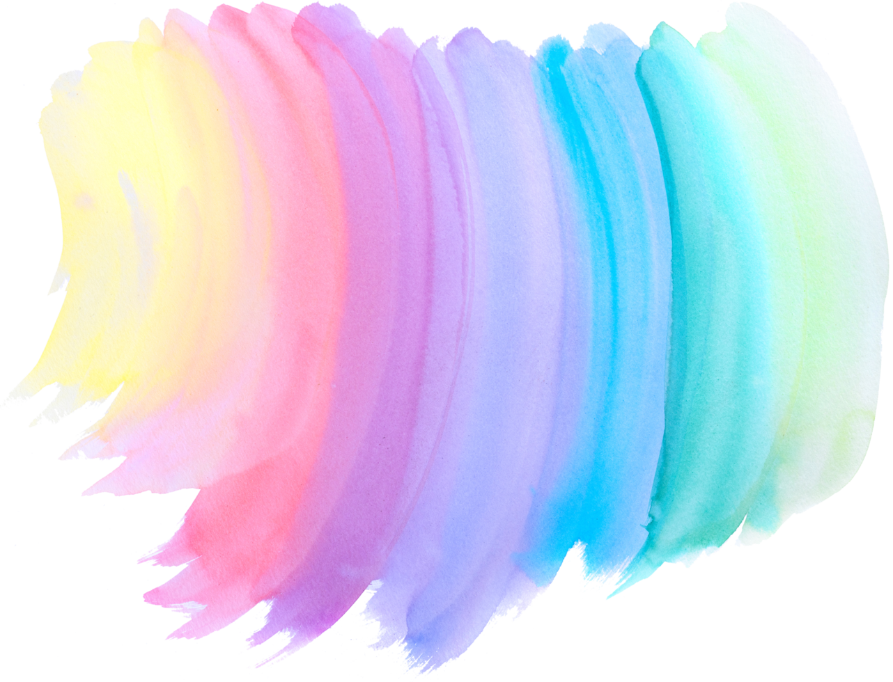 Watercolor paint brush strokes from a hand drawn background png