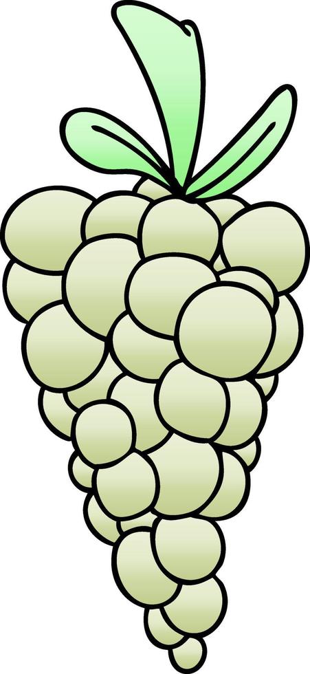 quirky gradient shaded cartoon bunch of grapes vector