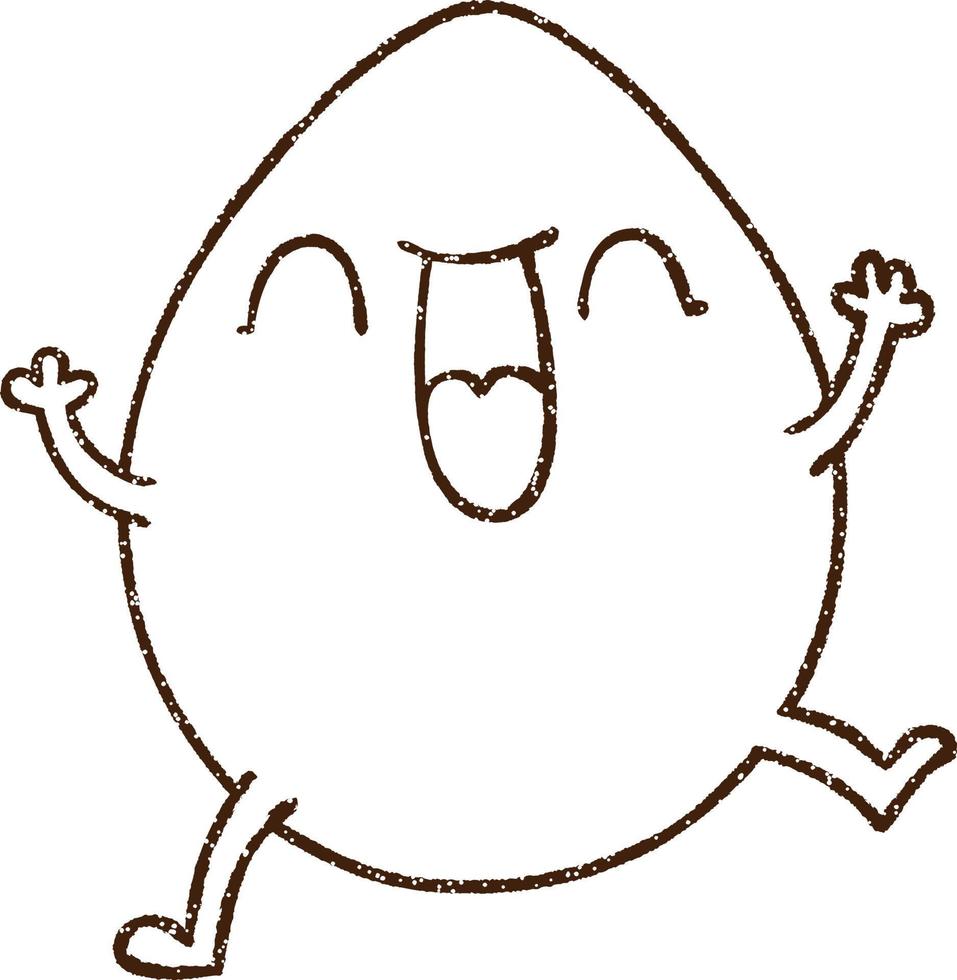 Happy Egg Charcoal Drawing vector