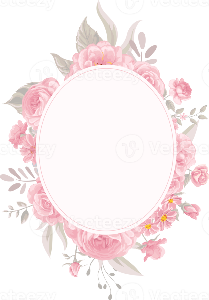 Rose Flower and botanical leaf digital painted png