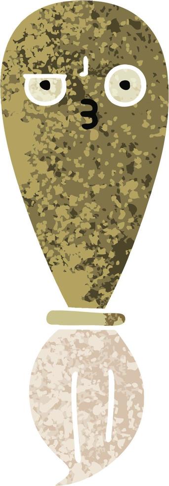 retro illustration style cartoon paint brush vector