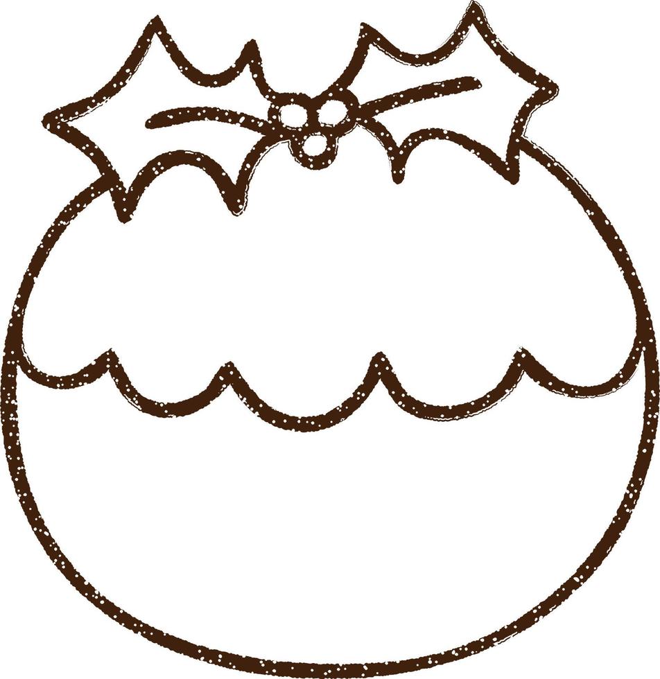 Christmas Pudding Charcoal Drawing vector