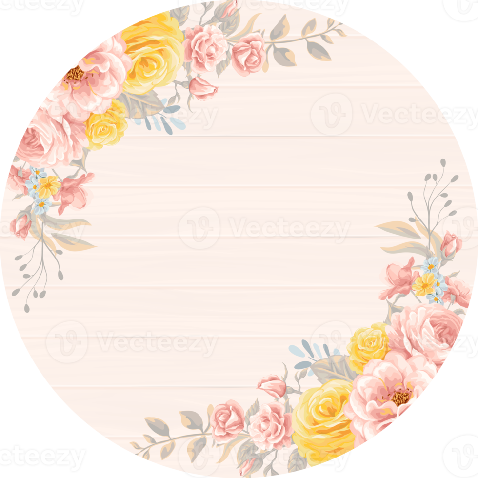 Rose Flower and botanical leaf digital painted png