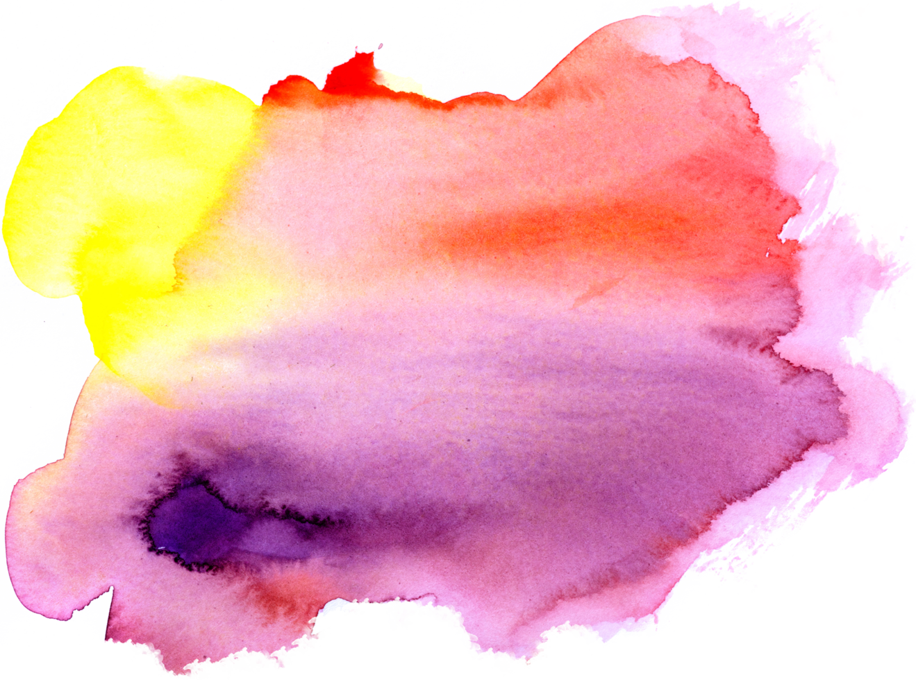 Watercolor paint brush strokes from a hand drawn background png