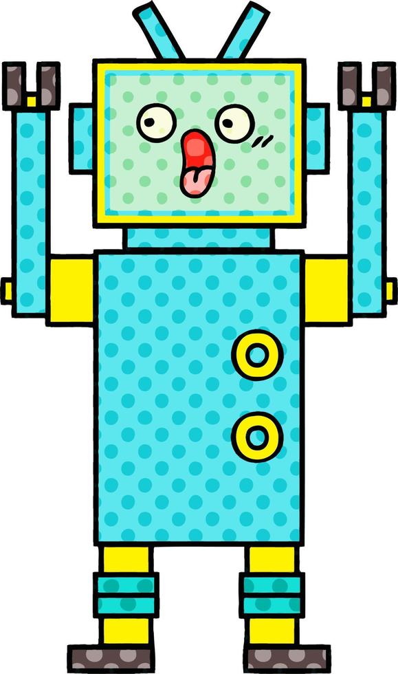 comic book style cartoon robot vector