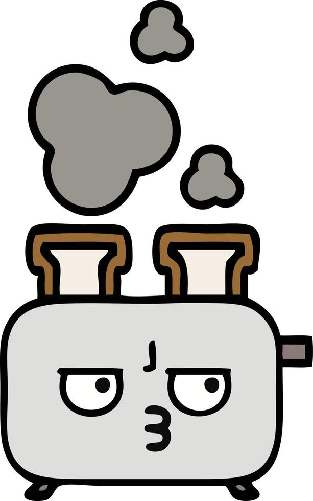 cute cartoon of a toaster vector