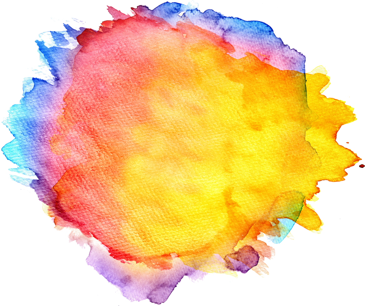 Watercolor paint brush strokes from a hand drawn background png