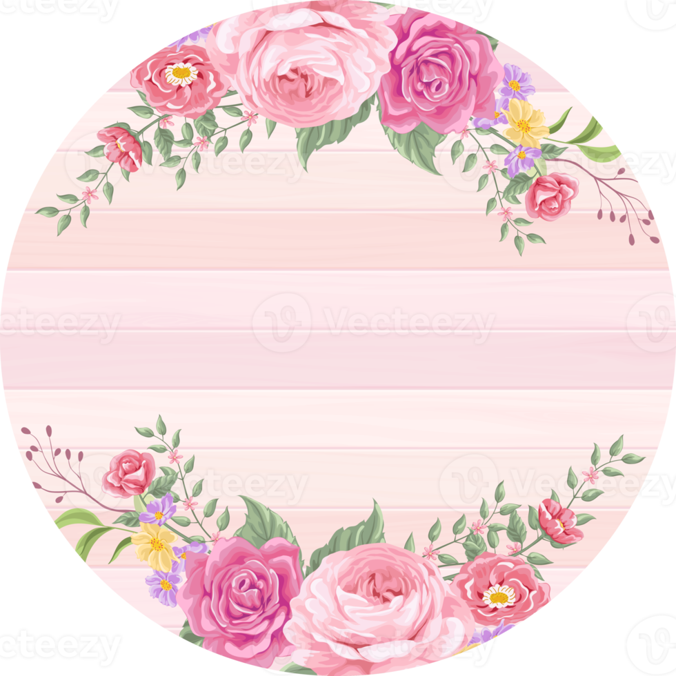 Rose Flower and botanical leaf digital painted png