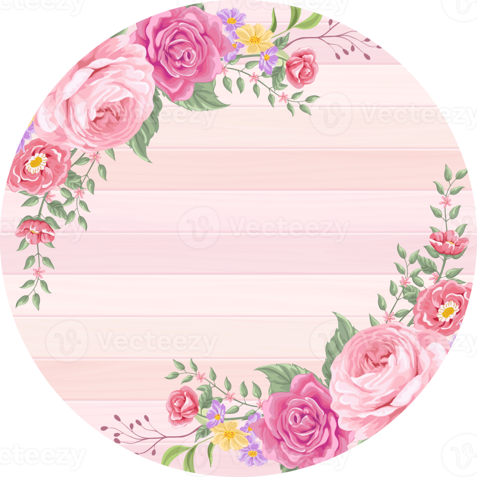 Rose Flower and botanical leaf digital painted png