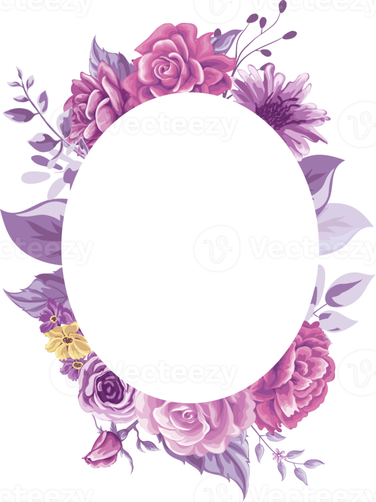 Rose Flower and botanical leaf digital painted png