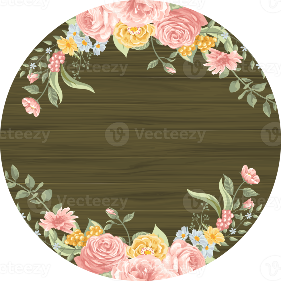 Rose Flower and botanical leaf digital painted png