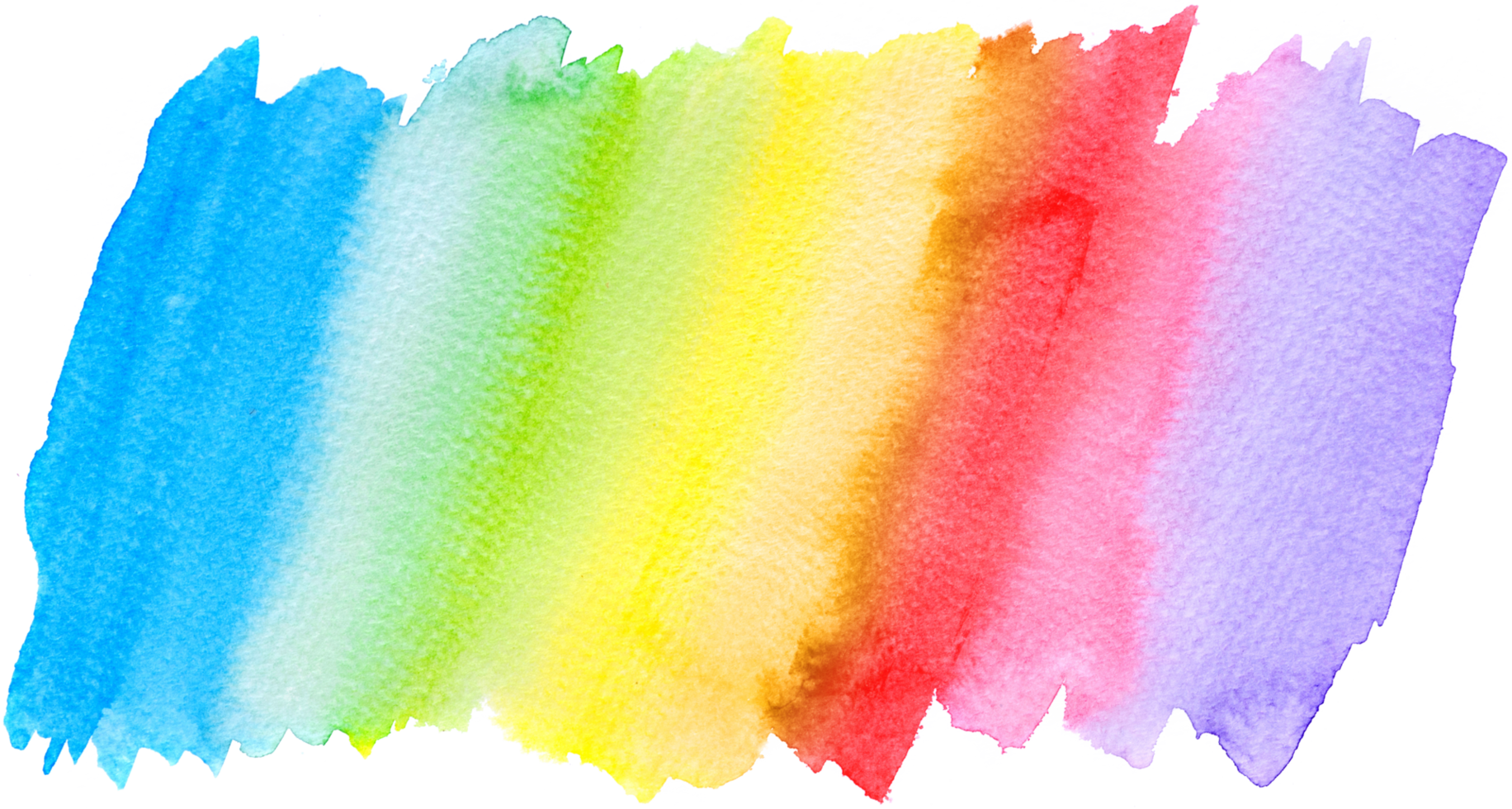 Watercolor paint brush strokes from a hand drawn background png