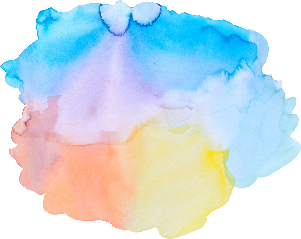 Watercolor paint brush strokes from a hand drawn background png