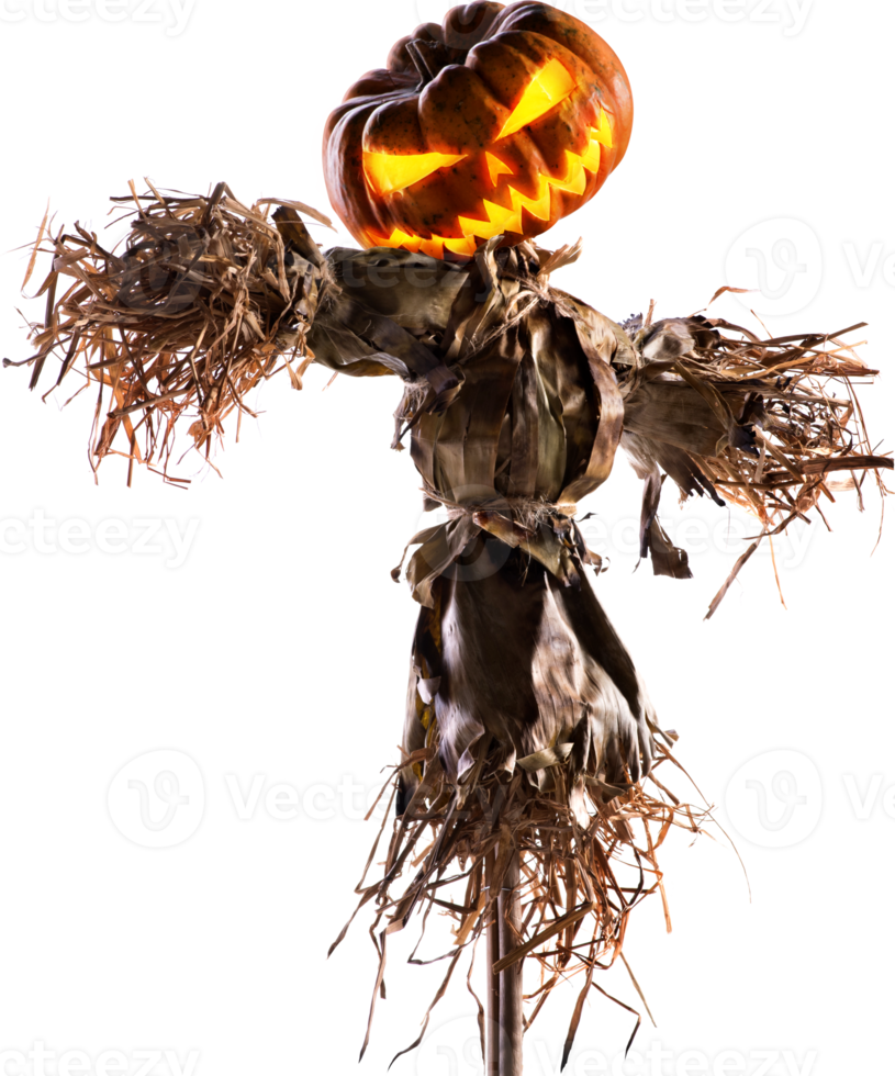 spaventapasseri di zucca di halloween png