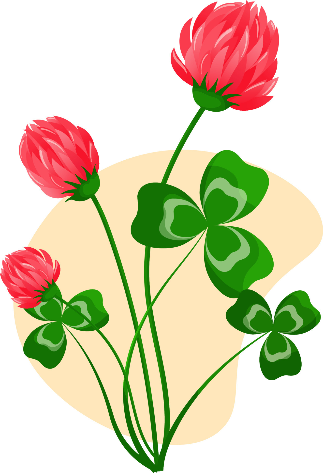 Bright pink clover on pink background 9597594 Vector Art at Vecteezy