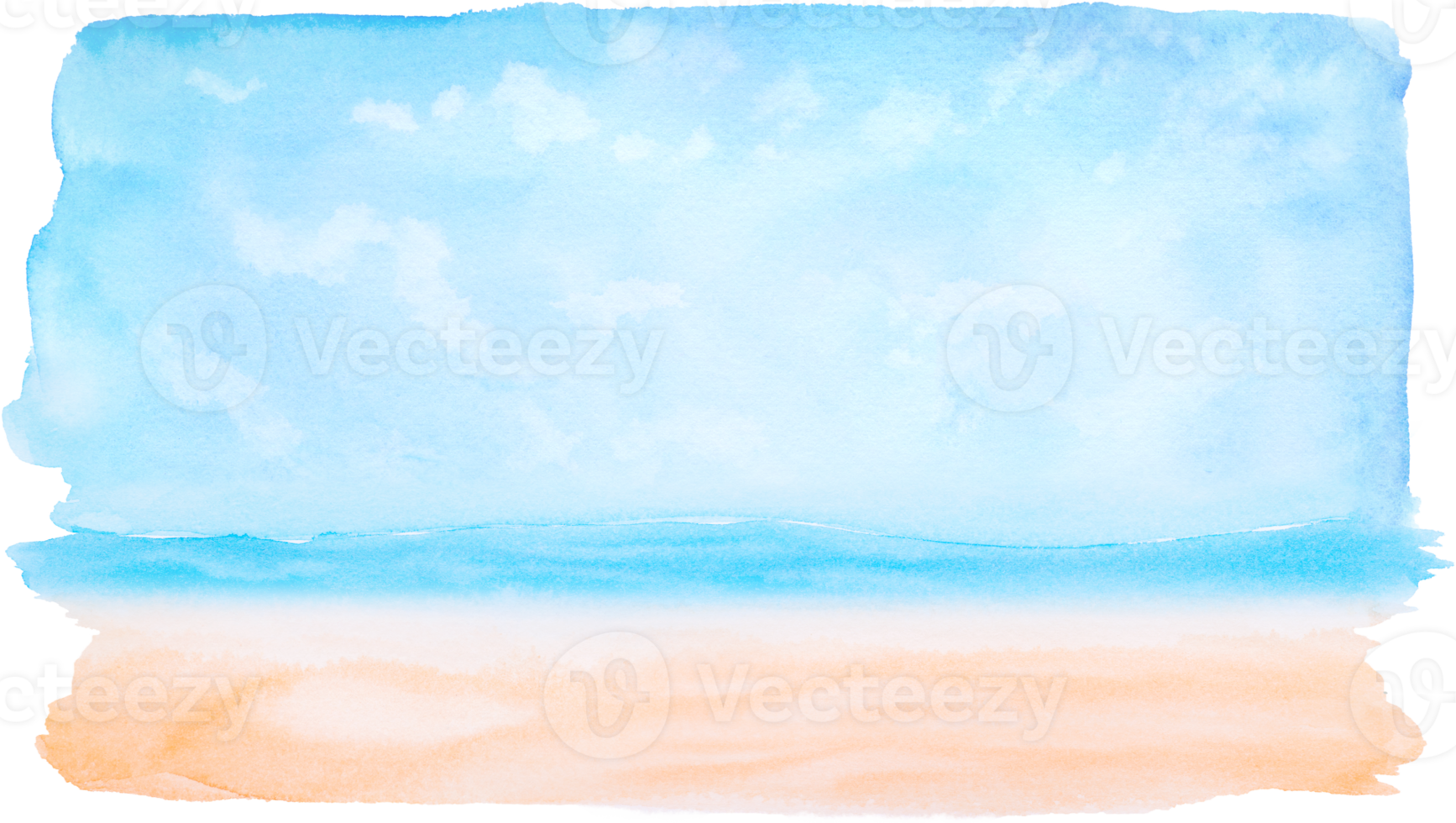 summer watercolor hand painted png
