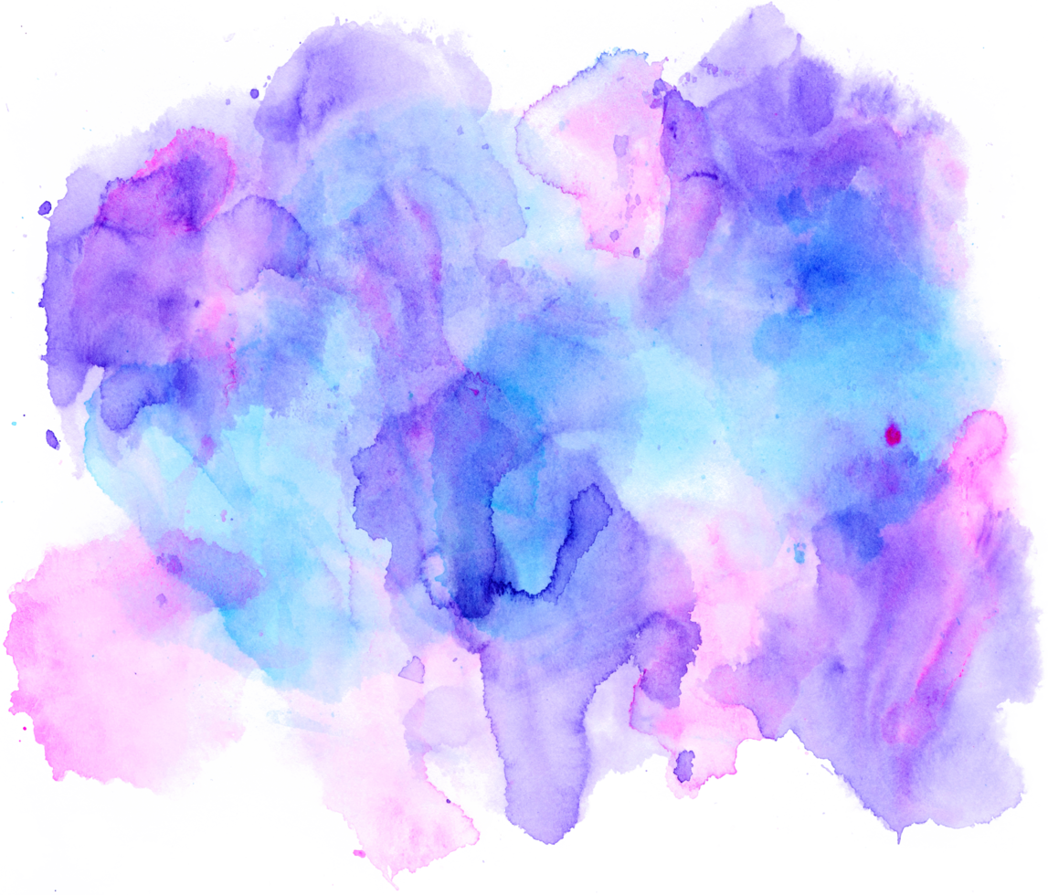 Watercolor paint brush strokes from a hand drawn background png