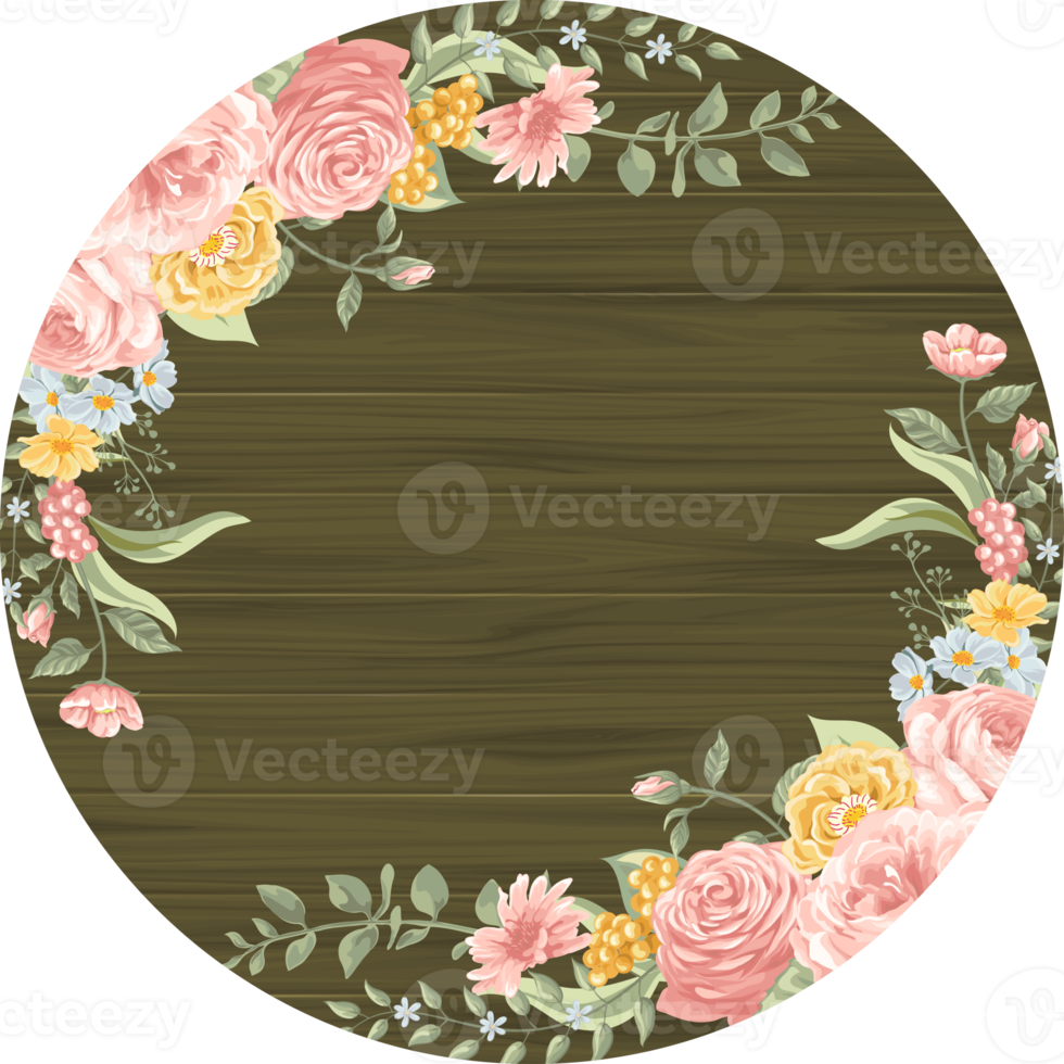 Rose Flower and botanical leaf digital painted png