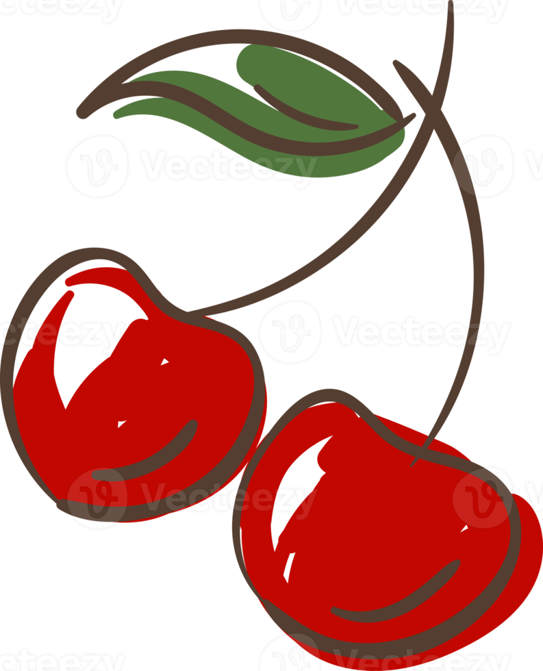 cherry fruit illustration cartoon png